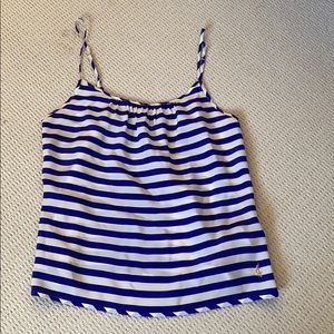 Blue and white stripe juicy couture silk shirt